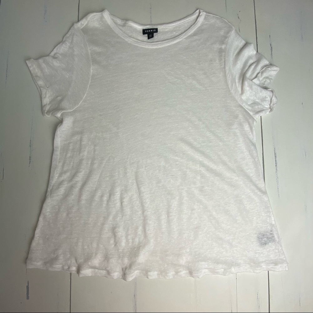 Torrid white sheer linen top 00 or L